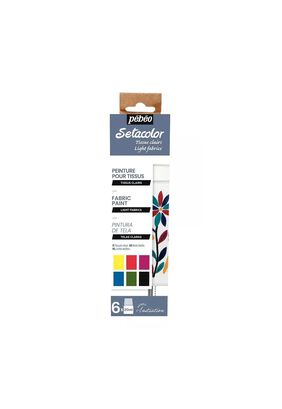 Kit Pintura Tela 6 Colores Pebeo Setacolor 20ml Light Fabric,hi-res