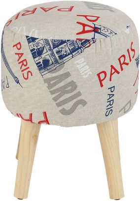 Pouf Bird Paris Estampado 35x35x45 cm Máxima Design,hi-res
