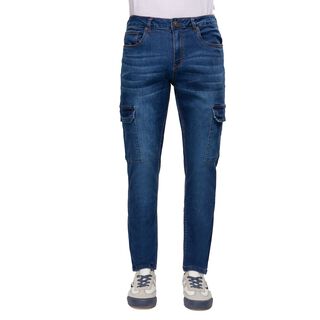 Jeans Skinny Cargo Azul Oscuro Hombre Fashion'S Park,hi-res