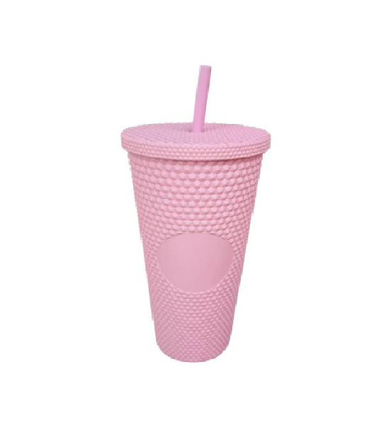 Vaso Para Café Tipo Starbucks Con Bombilla rosa