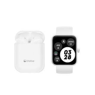 Pack Smartwatch Lhotse Live 206 42mm White + Audifono RM12,hi-res
