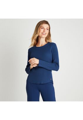 Sweater Con Escote Redondo Azul,hi-res
