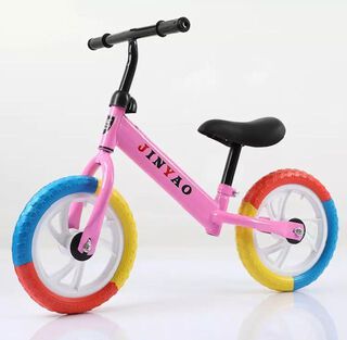 Bicicleta Equilibrio Niños Sin Pedales rosada con casco,hi-res