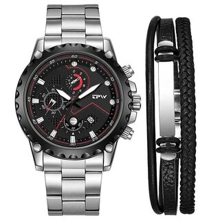Reloj de lujo Personalizado para Hombres con Pulsera Metálica y Cuero,hi-res