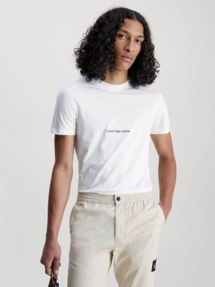 Camiseta slim con logo Blanco Calvin Klein J30J322848-YAF,hi-res