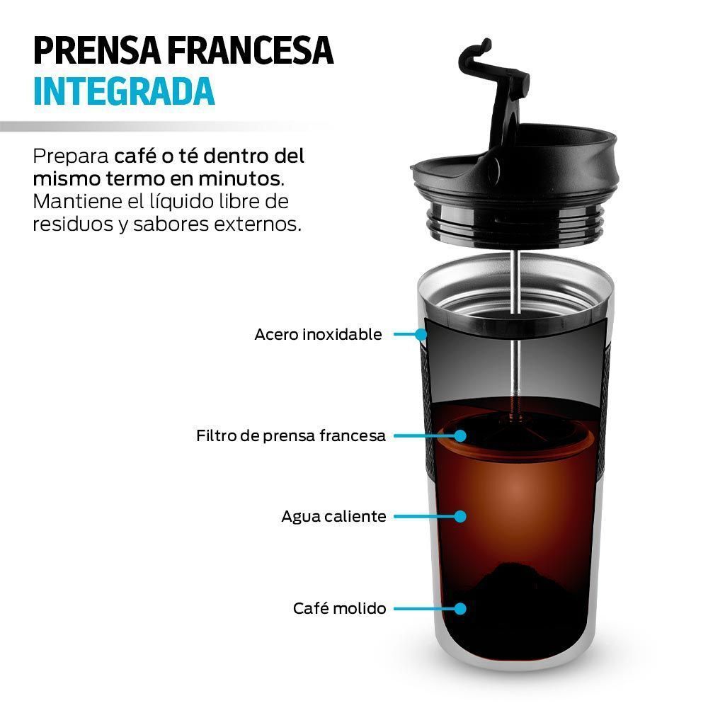 Prensa Francesa Pequeña 350ml, Lima con Cafeina