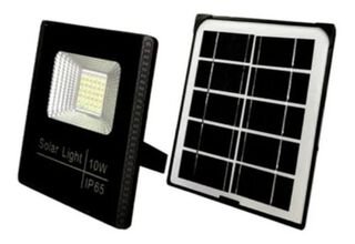 Foco Proyector Luz Led Con Panel Solar Batería 10w ,hi-res
