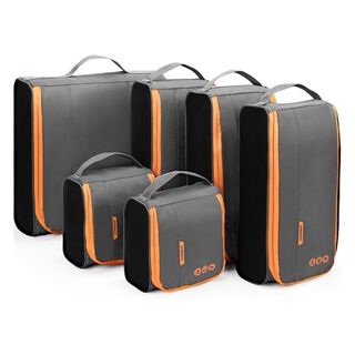 Bagsmart - Cubos de compresión y organización (6 unidades) - Gris naranja,hi-res