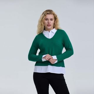 Sweater Mujer Tejido Verde Botella Fashion´s Park,hi-res