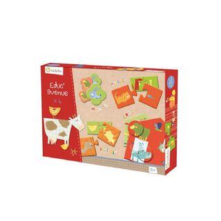 Caja 4 juegos granja puzzle memorice  y loto juego niños /as ,hi-res
