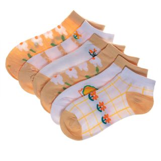 Pack 6 Calcetines Claudia Multicolor Topsoc Mujer,hi-res