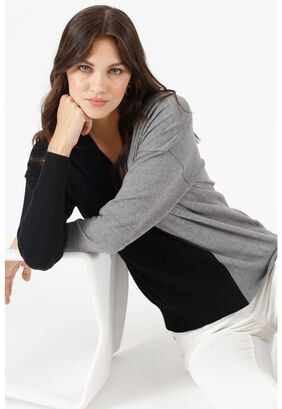 Sweater bicolor diseno color block,hi-res