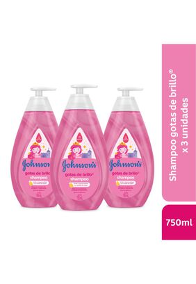 Pack Shampoo Para Niños Johnson's® Gotas De Brillo 750 Ml X3,hi-res