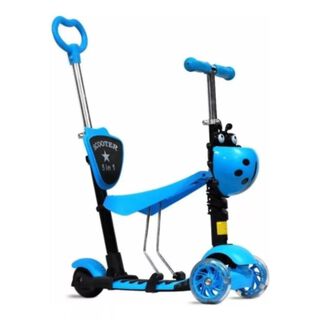 Scooter Monopatín 5 En 1 Niño Chinita Led Azul,hi-res