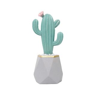Macetero octogonal cactus alto flor rosada,hi-res