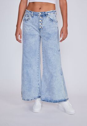 Jeans Mujer Wide Leg Apertura Costado Azul Sioux,hi-res