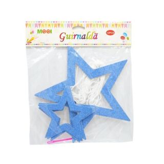 Guirnaldas - Contorno Estrellas Grandes Azul Brillante 12pcs,hi-res