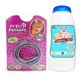 Mini Kit Para Gato Collar Antipulgas + Shampoo Coco Vainilla,hi-res