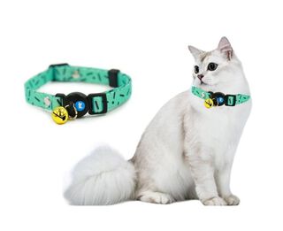 Collar Para Tu Mascota Gato De Nylon Celeste Hey,hi-res