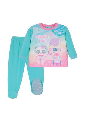 Pijama Bebé Niña Conjunto Polar Sustentable Turquesa H2O Wear,hi-res