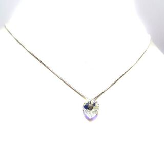 Collar Corazón Cristal austriaco Aurore Boreale 45cm Plata Fina 925,hi-res