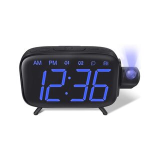Reloj Despertador Digital Con Radio FM y Proyección de Luz,hi-res