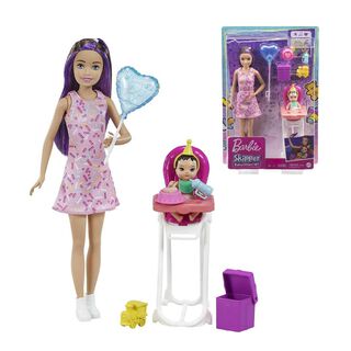 Sets De Barbie Skipper Niñera - Pelo Castaño Con Violeta,hi-res