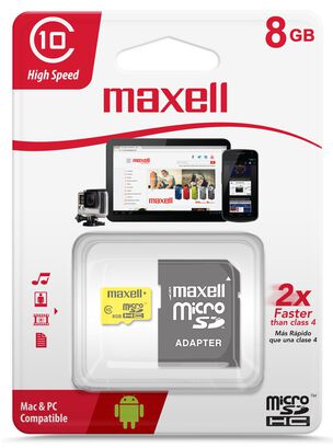 Tarjeta Micro SD Maxell 8GB CLASE 10,hi-res