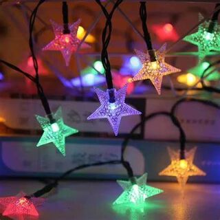 Luces LED solares de estrellas de colores para Navidad,hi-res