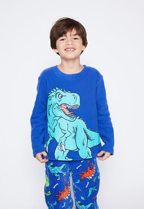 Pijama Nino Azul Polar Dino Family Shop,hi-res