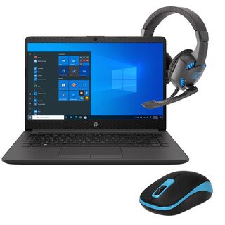 Kit Notebook HP 240 G8 i3, 8GB RAM + Audífonos con Micrófono + Mouse Wireless Negro-Azul,hi-res