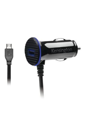 Cargador rápido doble para automóvil PowerBolt™ 3.4 con cable y puerto USB Kensington - Negro,hi-res
