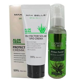 Pack Crema facial con Ácido Hialurónico Y Protector Solar Facial 99% Aloe Vera,hi-res