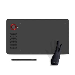 Tableta Gráfica Veikk A15 Red Pen Tablet Guante,hi-res