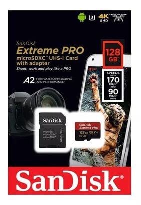 Tarjeta MicroSD SanDisk Extreme Pro 128GB con Adaptador SD,hi-res