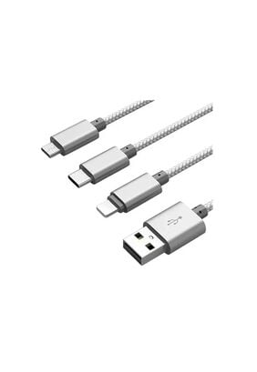 Cable carga rapida 3 en 1 Philco Micro USB+USB-C+Lighting,hi-res