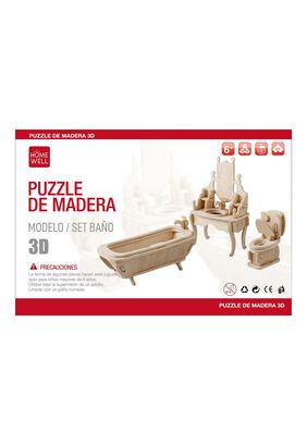 Puzzle de Madera Modelo Set de Baño 3D,hi-res