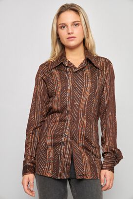 Blusa casual  marrón knitwear fashions talla S W960,hi-res