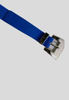 Cinturón delgado con hebilla 2 pasador Azul,hi-res