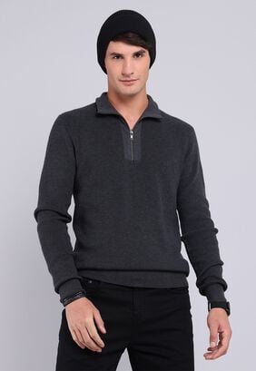 Sweater Half Zipper Arrow,hi-res
