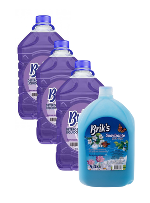 3 Detergentes liquidos lavanda + 1 suavizante celeste 5 litros,hi-res