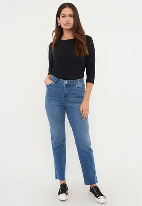 Jeans Mujer Straight Leg Azul Medio Corona,hi-res