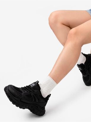 Zapatillas Negro Casual Mujer Weide SL03,hi-res