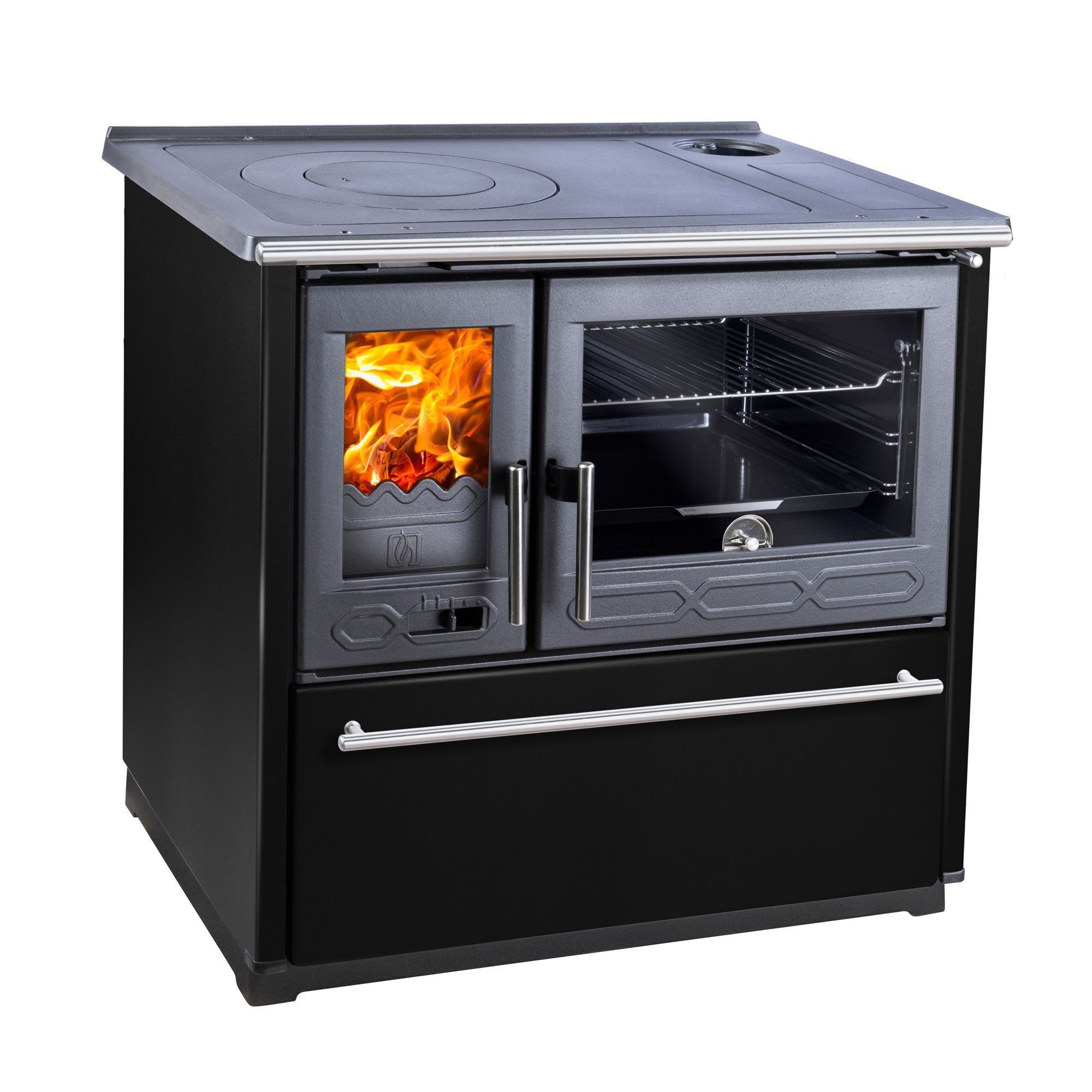 Cocina de leña con horno Versi Sannover 8 kW Negro