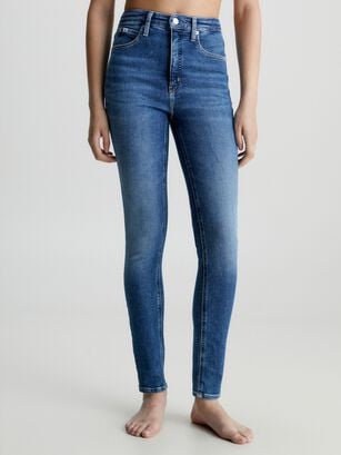 Jeans High Rise Skinny Azul,hi-res