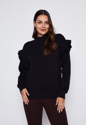 Sweater Mujer Negro Vuelos Family Shop,hi-res