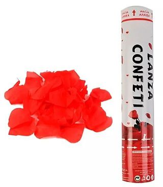 Cañón De Confeti Cotillon Cañon Confeti Lanza Rosa Roja 30cm,hi-res