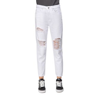 Jeans Mom Roturas Blanco Mujer Fashion'S Park,hi-res