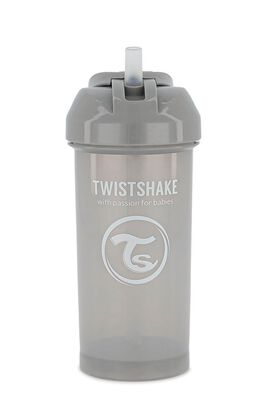 Vaso con bombilla Twistshake Straw Cup 360ml gris,hi-res
