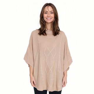 Sweater Mujer Poncho Beige Fashion´s Park,hi-res